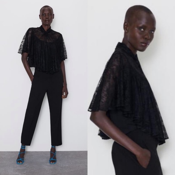 Zara Tops - Zara black lace swing top size small